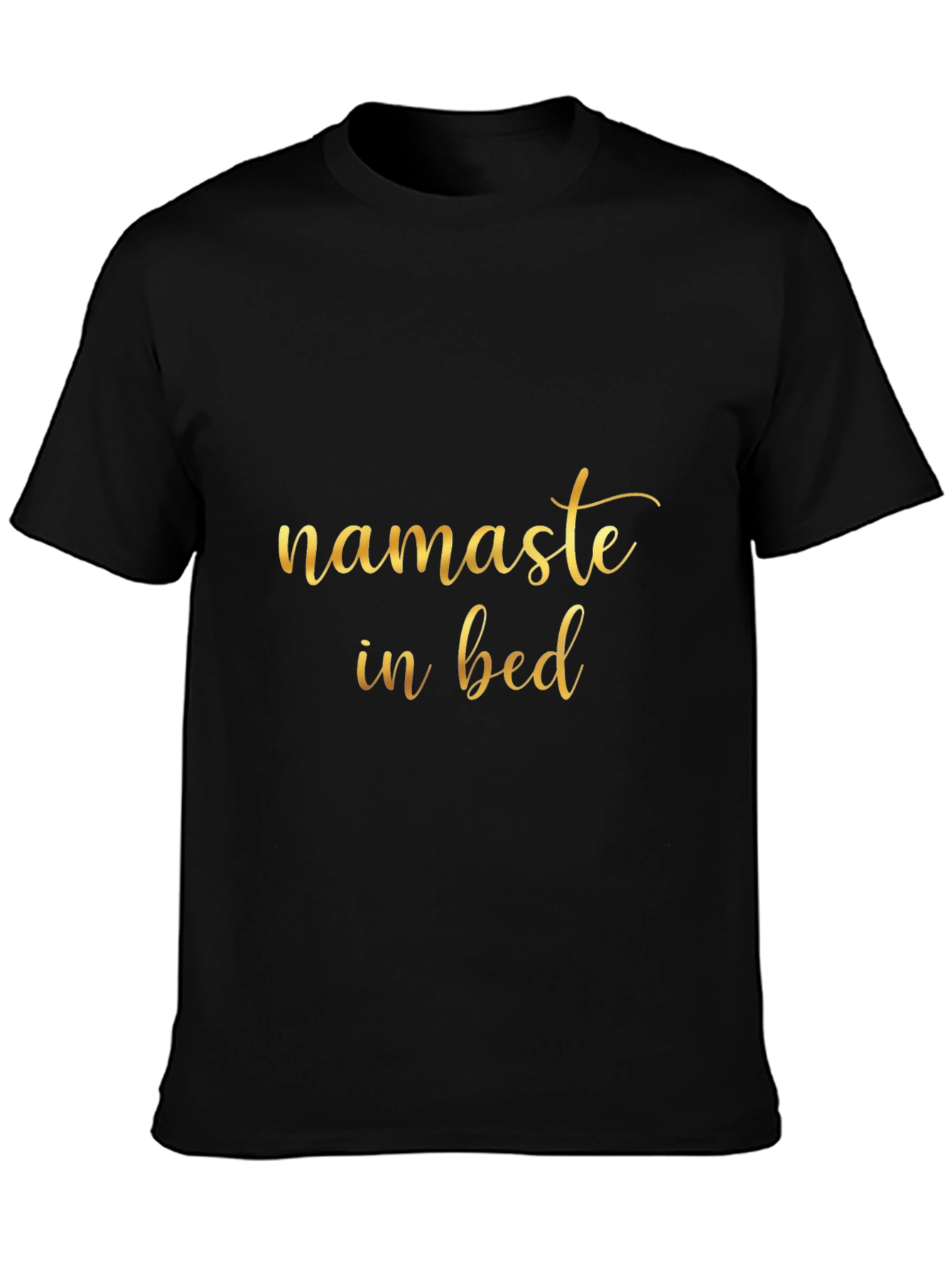 Namaste In Bed Graphic Tee - Black Cotton T-Shirt