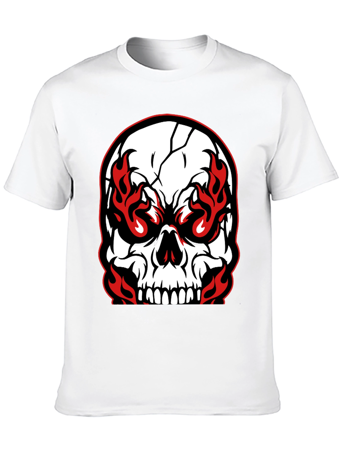 Fiery Skull Graphic T-Shirt