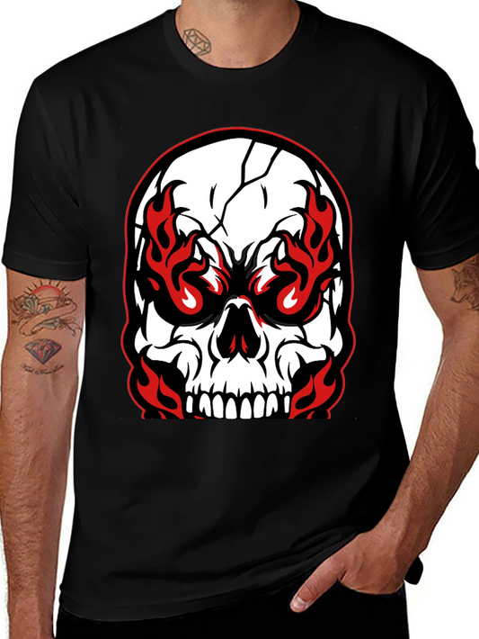 Fiery Skull Graphic T-Shirt
