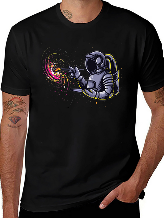 Astronaut Painter Graphic T-Shirt - Unique Design