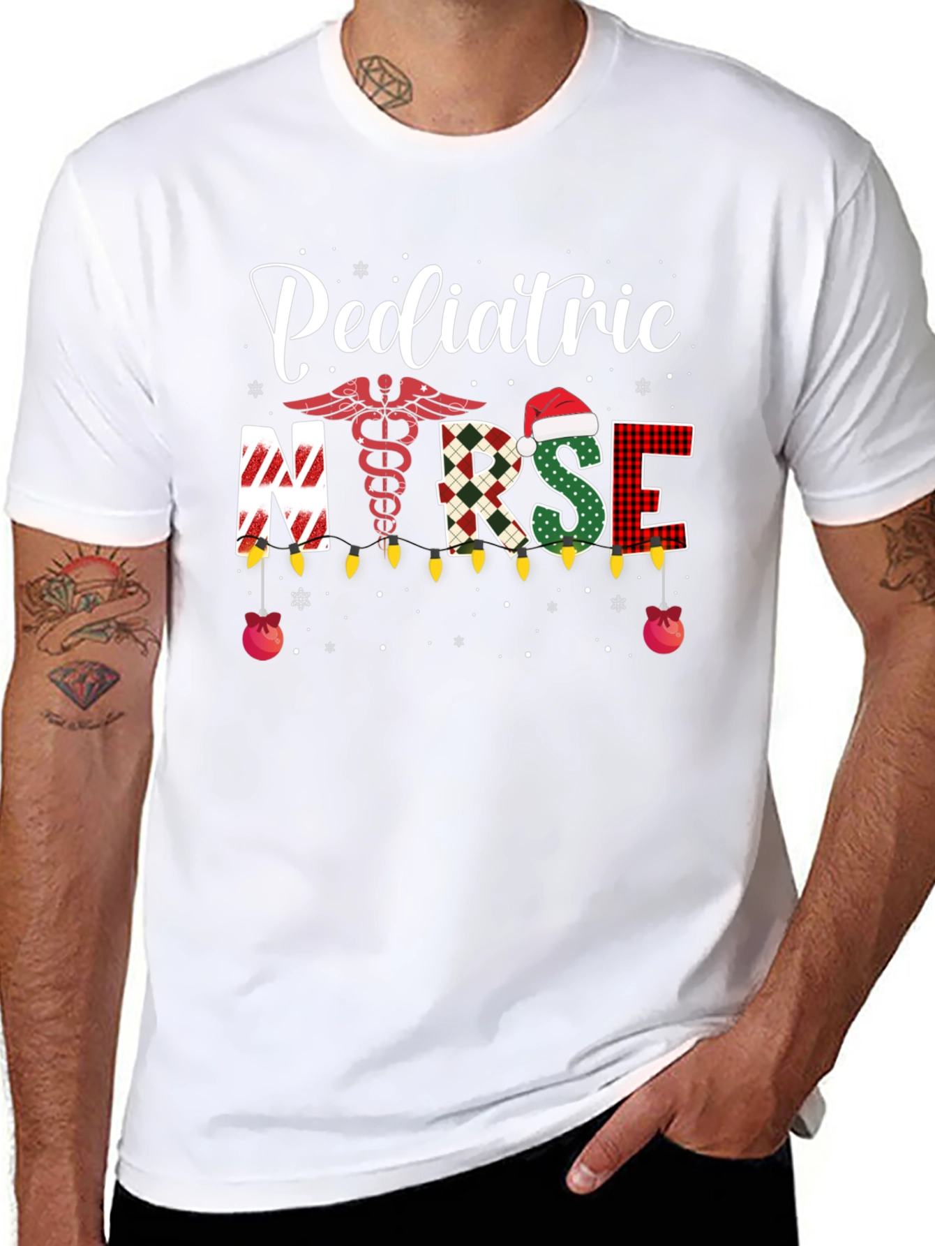 Pediatric Nurse Christmas T-Shirt Holiday