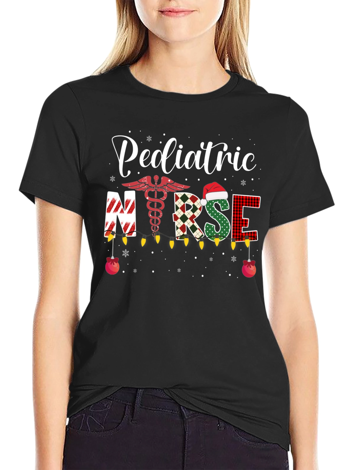 Pediatric Nurse Christmas T-Shirt Holiday