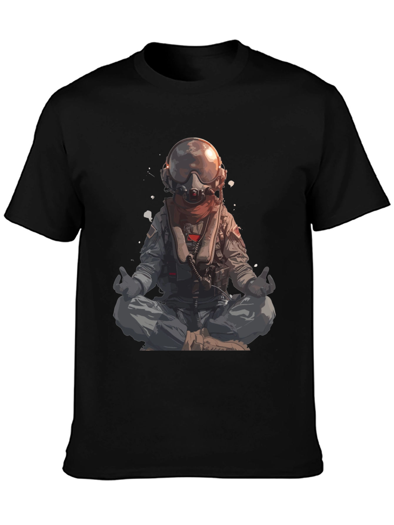 Meditating Pilot Graphic Tee - Black
