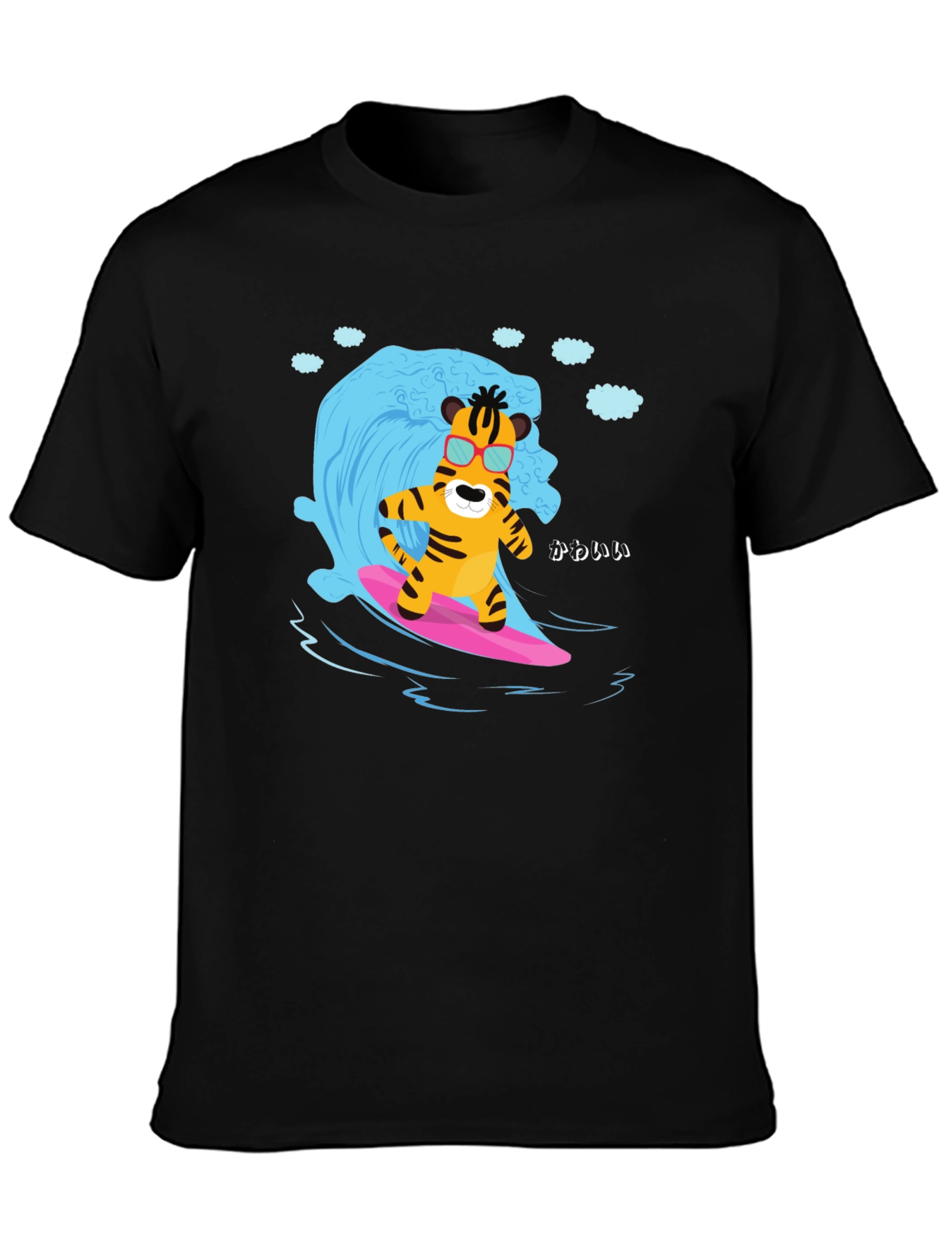 Surfing Tiger Graphic Tee - Cool & Fun Design