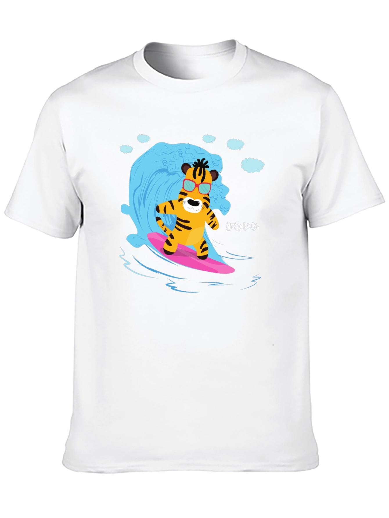 Surfing Tiger Graphic Tee - Cool & Fun Design