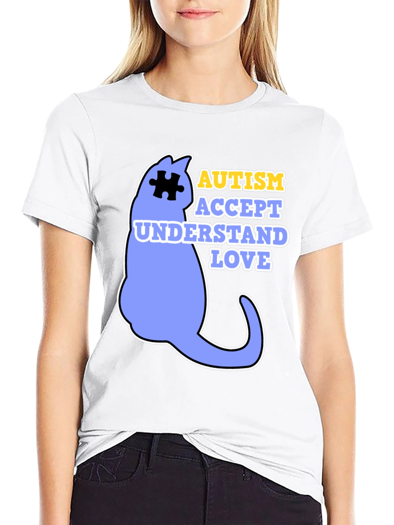 Autism Awareness Cat Graphic T-Shirt