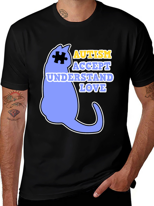 Autism Awareness Cat Graphic T-Shirt