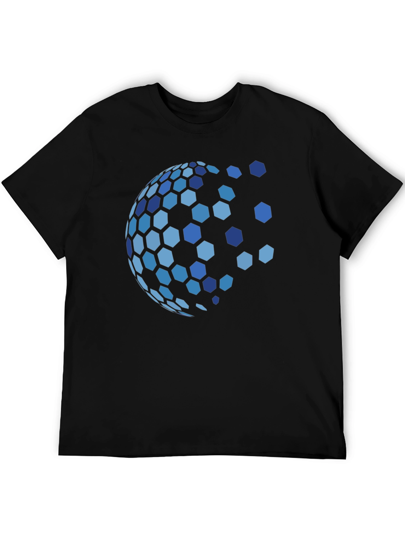 Hexagon Globe Graphic Black T-Shirt