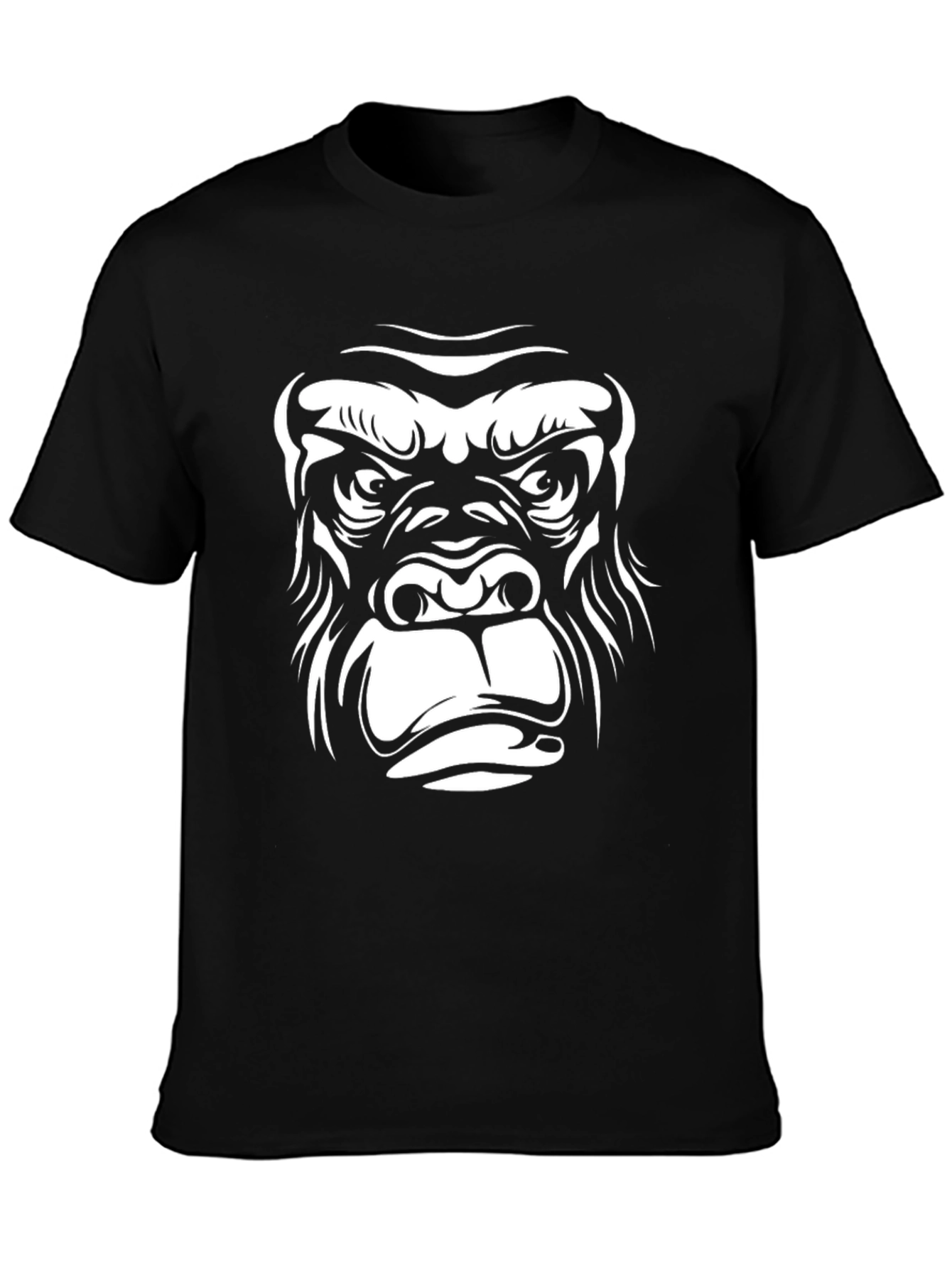 Cool Gorilla Face Graphic Black T-Shirt