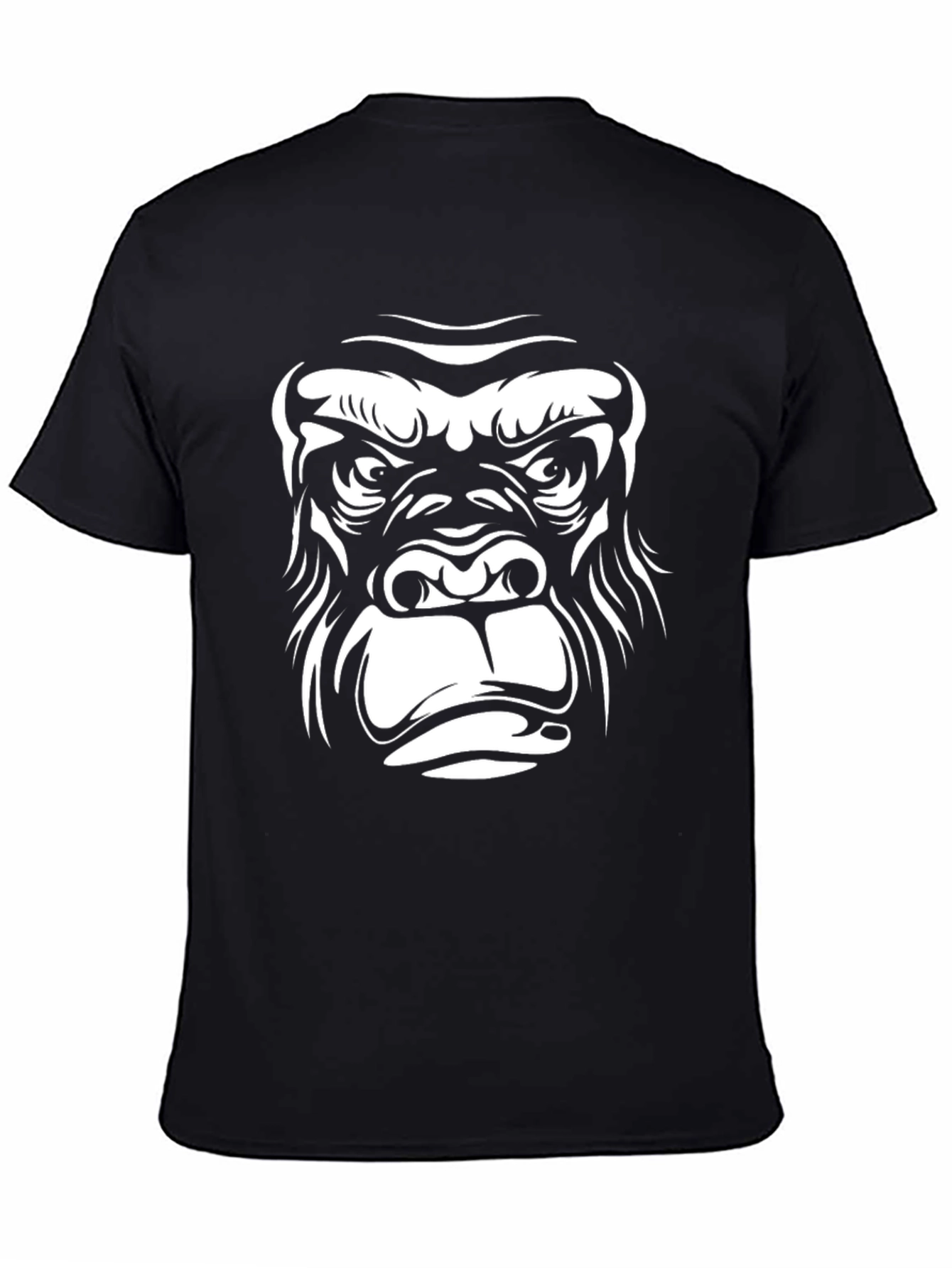 Cool Gorilla Face Graphic Black T-Shirt