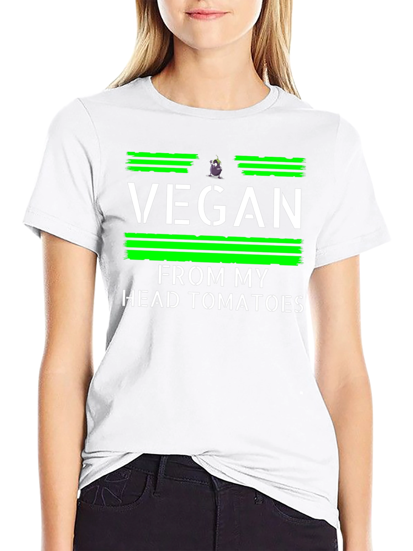 Vegan From My Head Tomatoes Black T-Shirt