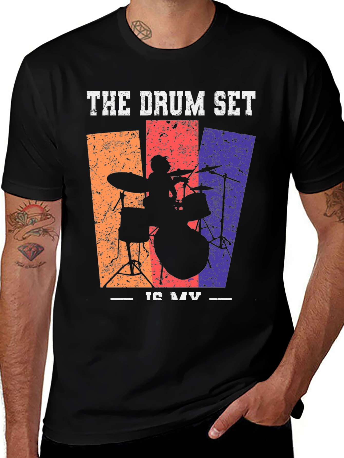 The Drum Set is My Music Graphic Tee