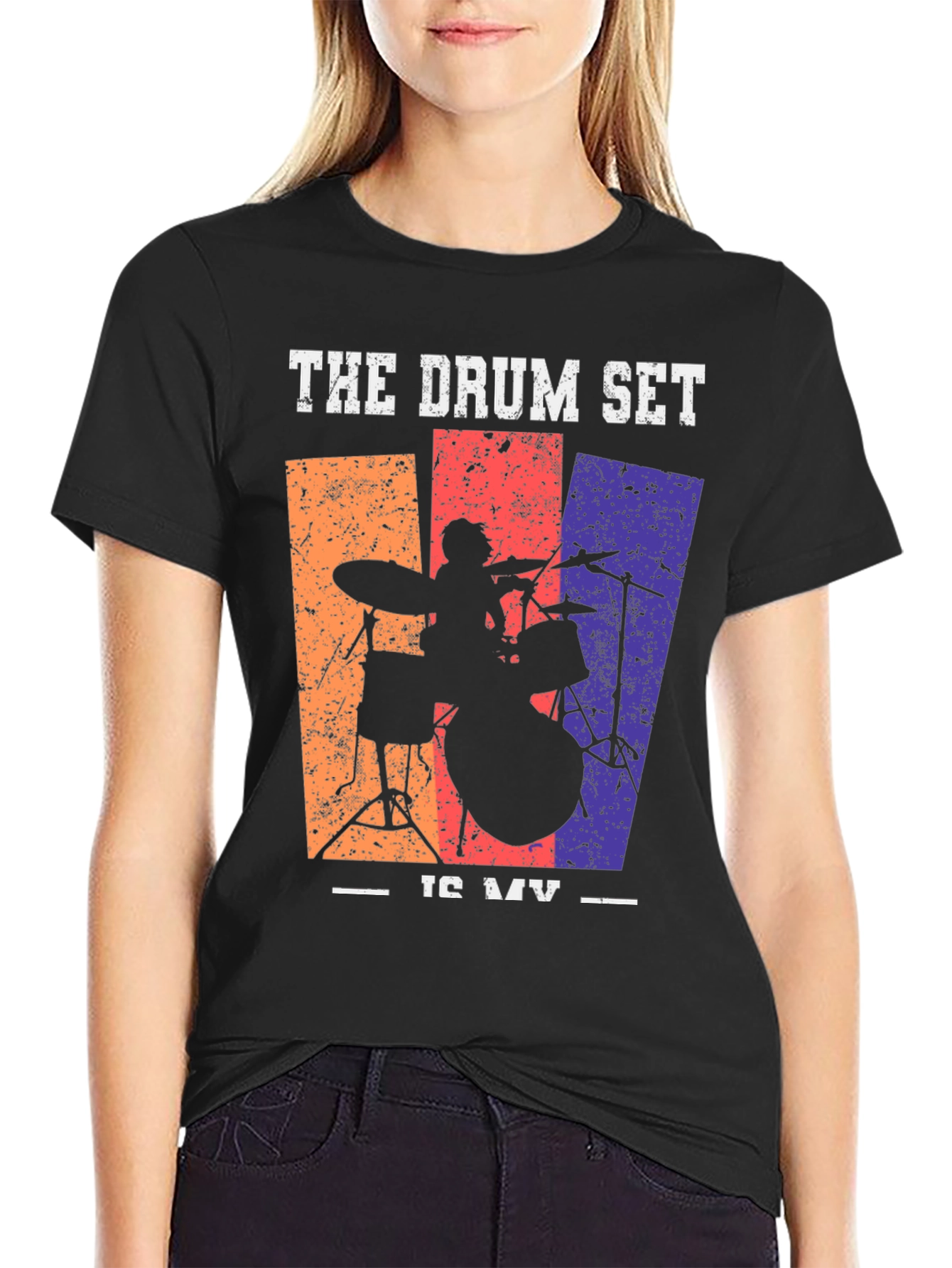The Drum Set is My Music Graphic Tee
