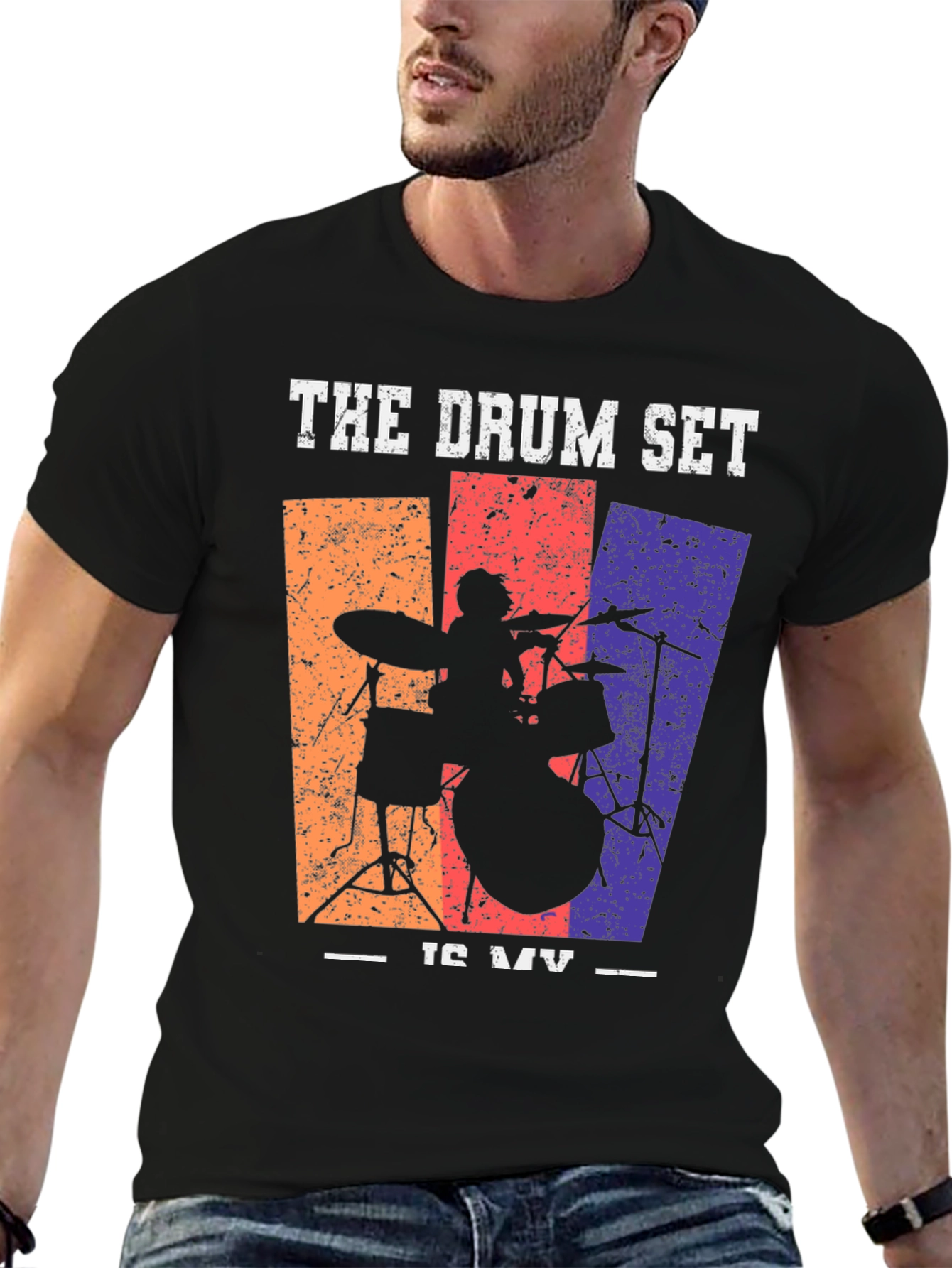 The Drum Set is My Music Graphic Tee