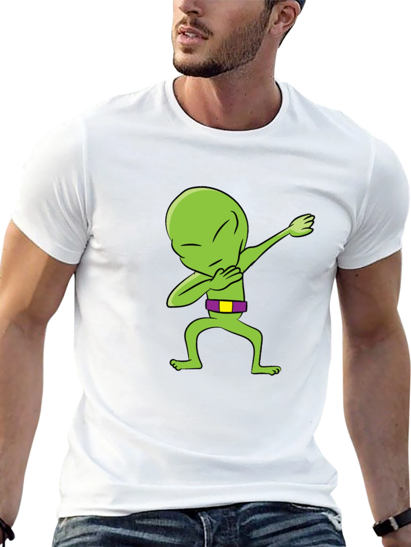 Dabbing Alien Graphic Tee - Mens Black T-Shirt
