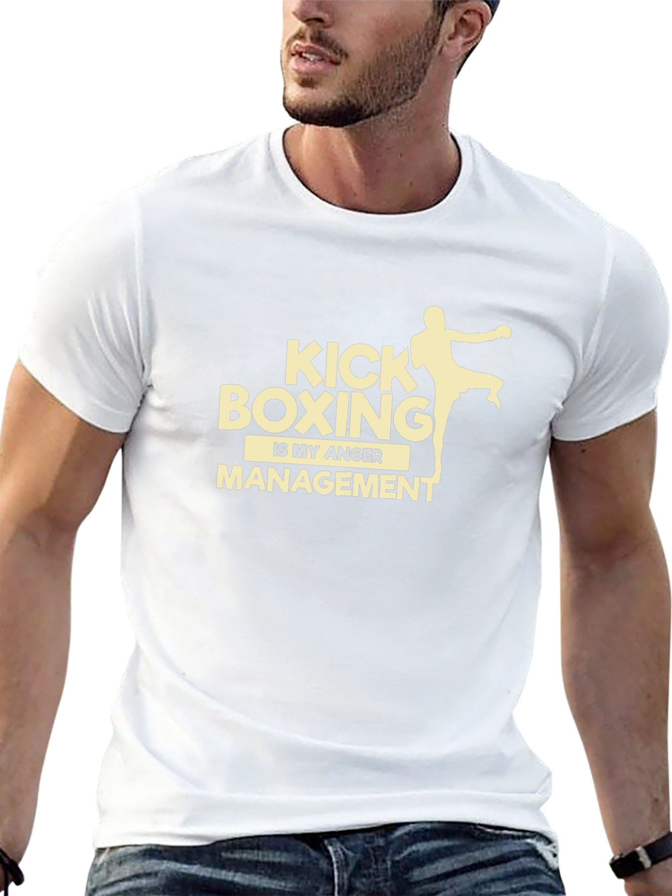 Kickboxing Anger Management Black Graphic T-Shirt