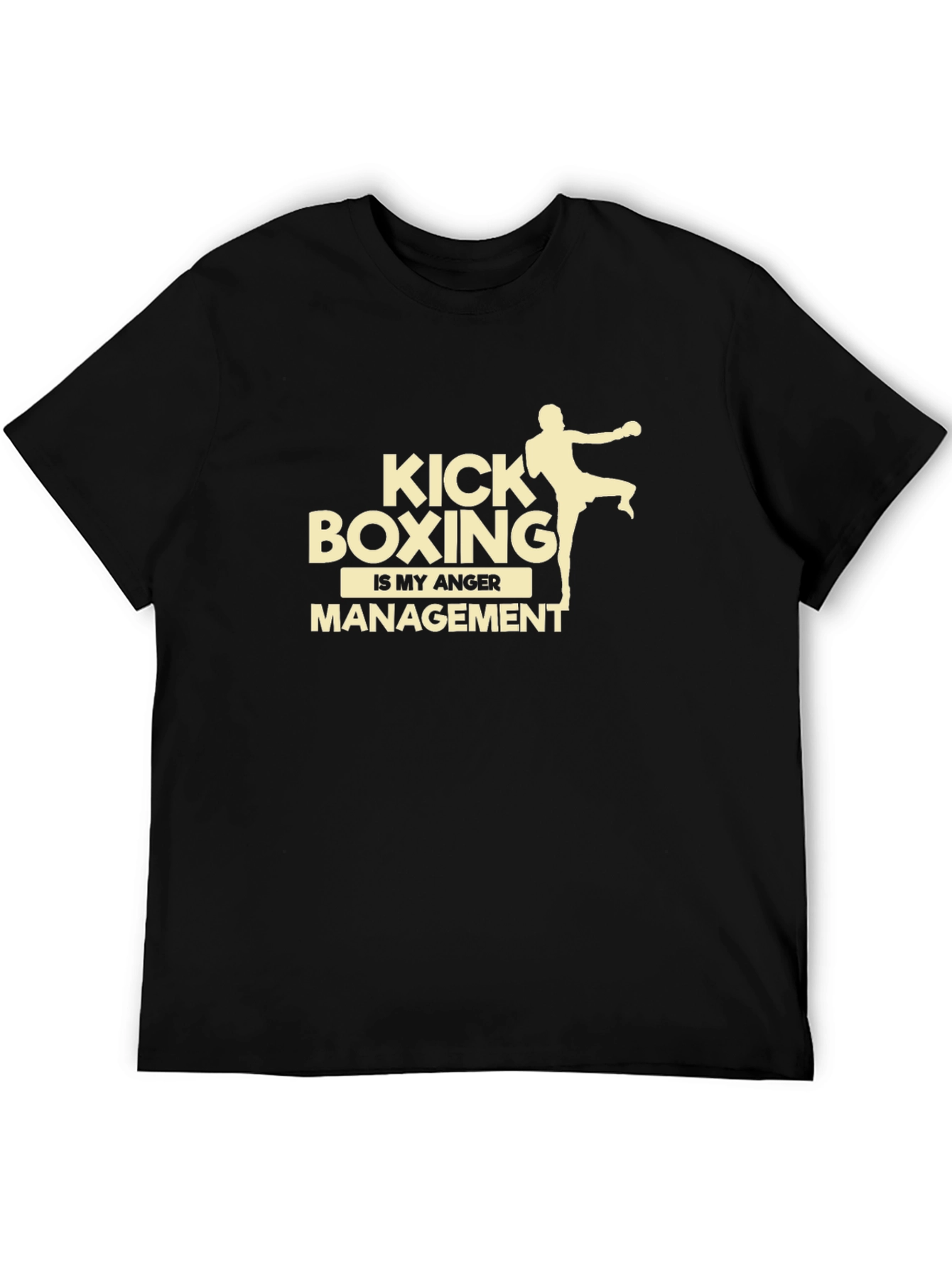 Kickboxing Anger Management Black Graphic T-Shirt