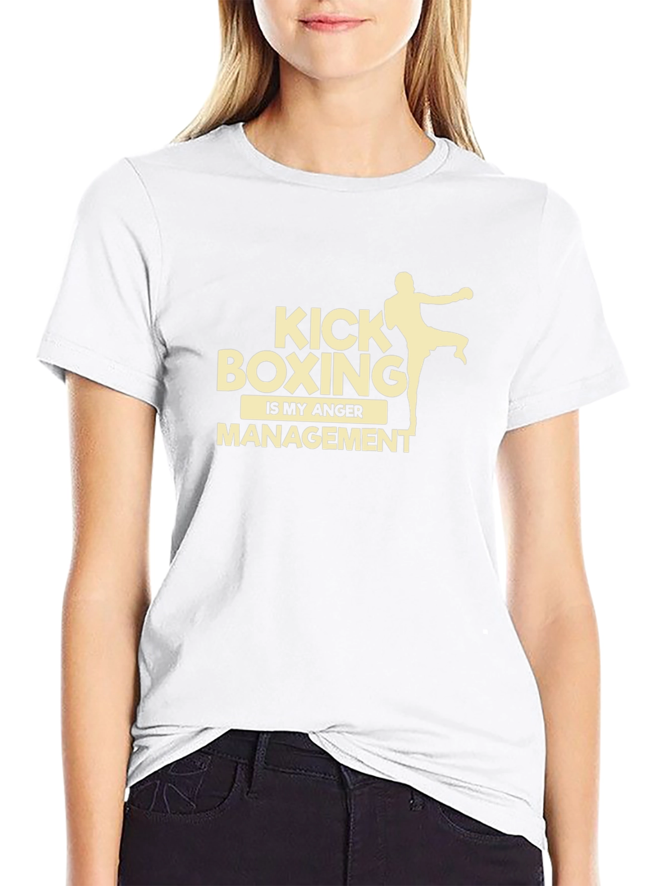 Kickboxing Anger Management Black Graphic T-Shirt