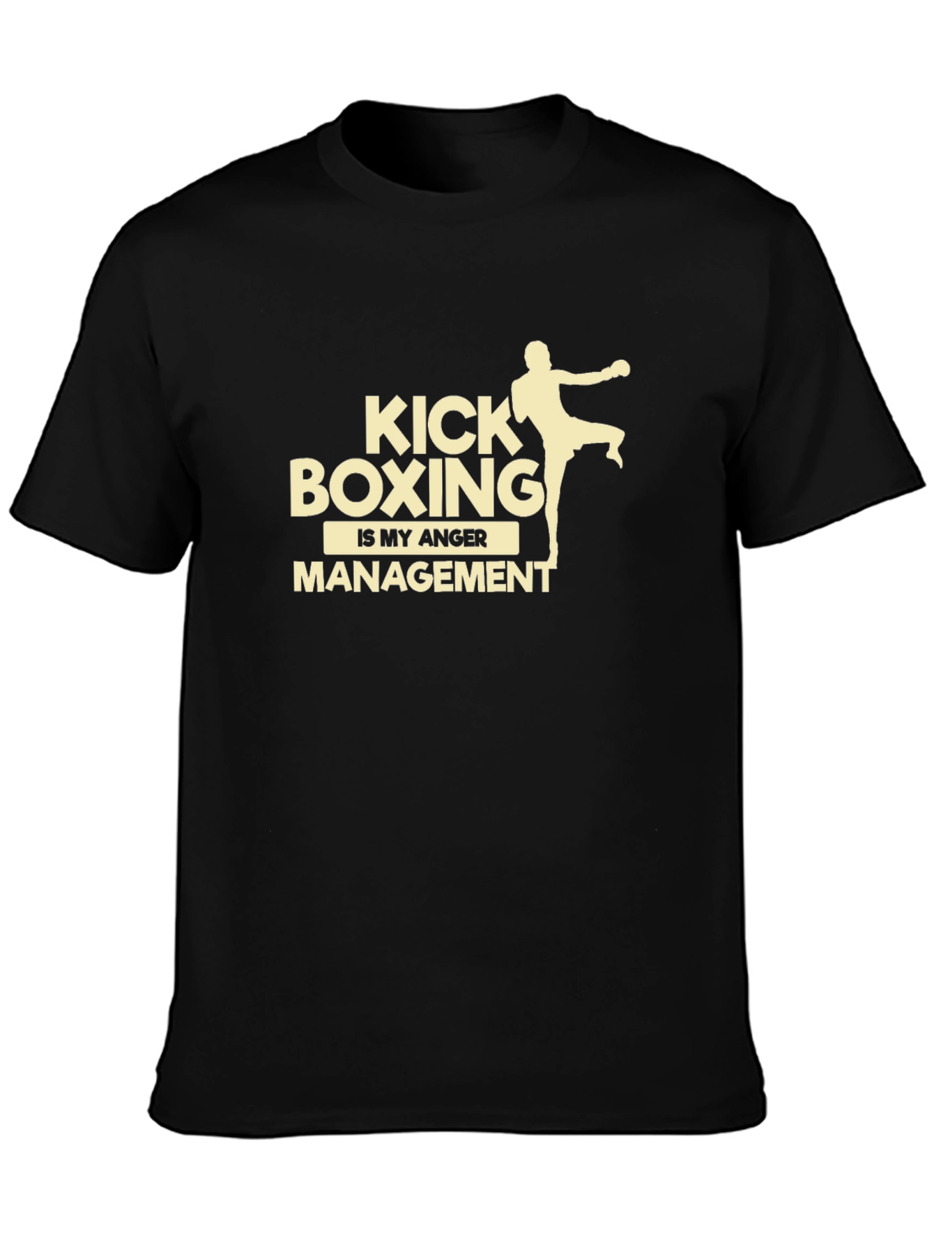 Kickboxing Anger Management Black Graphic T-Shirt