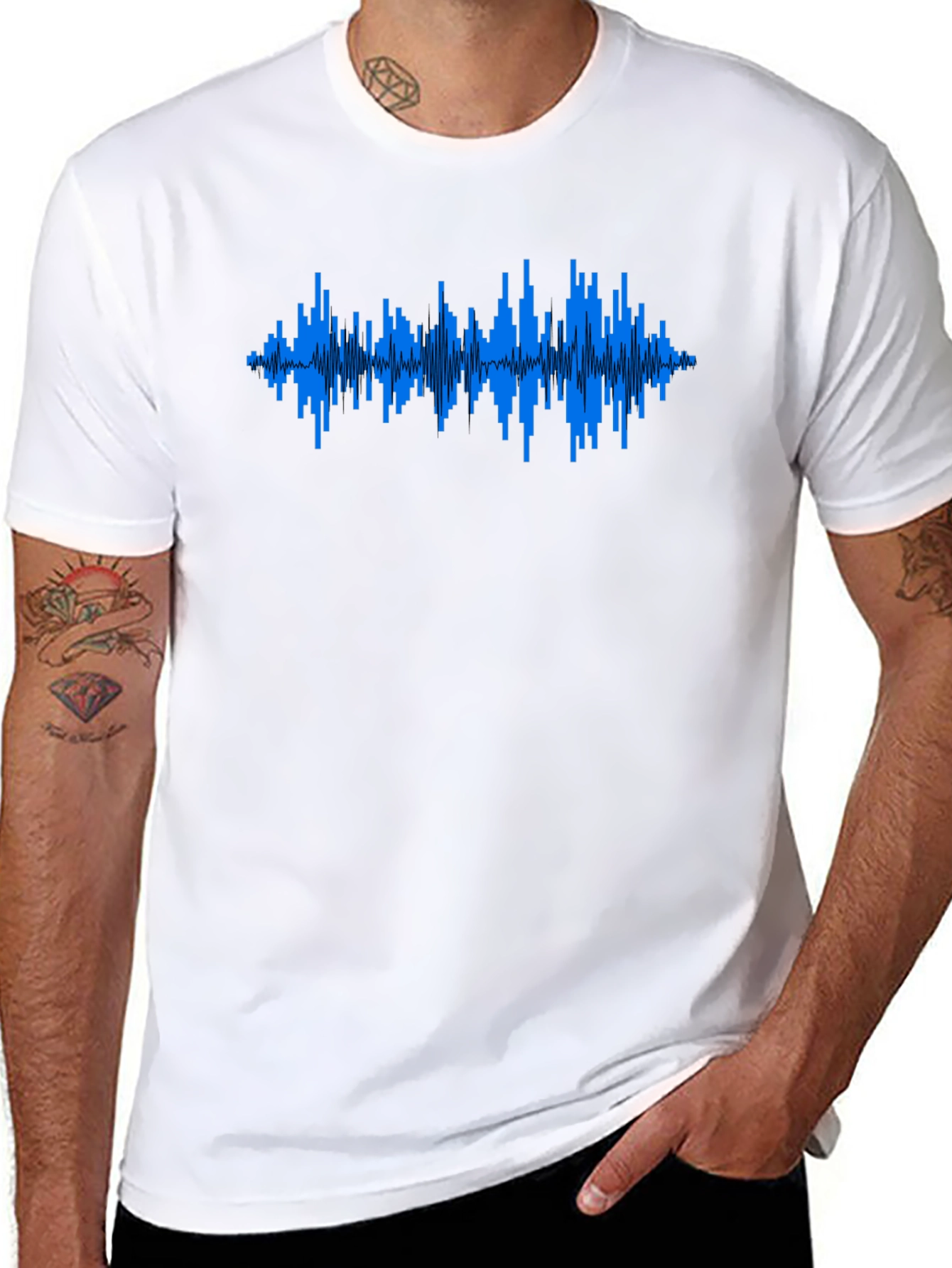 Soundwave Graphic T-Shirt - Black Crew Neck Tee