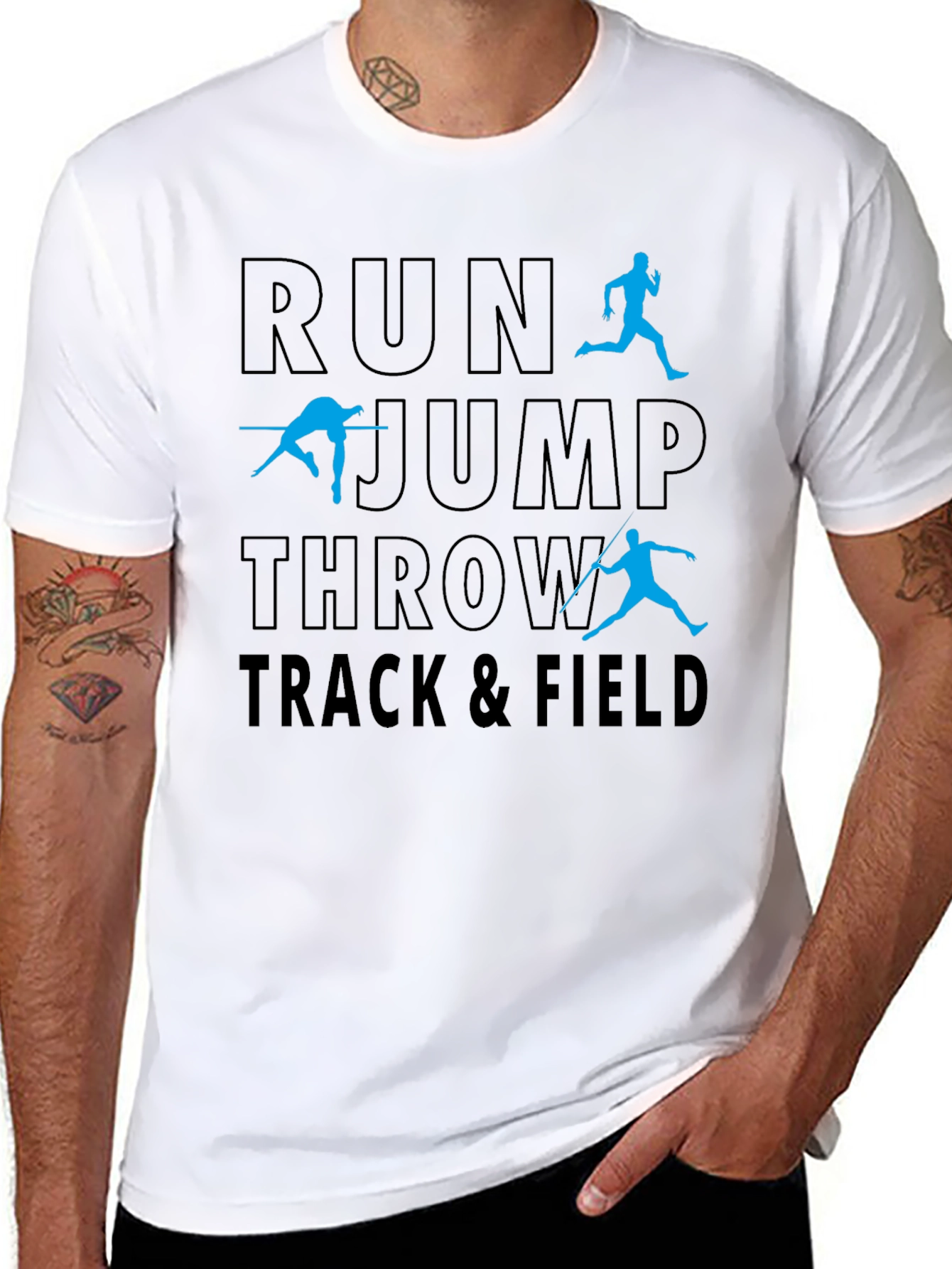 Track & Field Run Jump Throw Graphic Tee