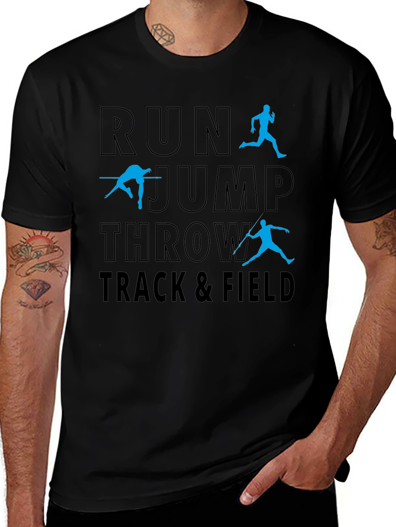 Track & Field Run Jump Throw Graphic Tee