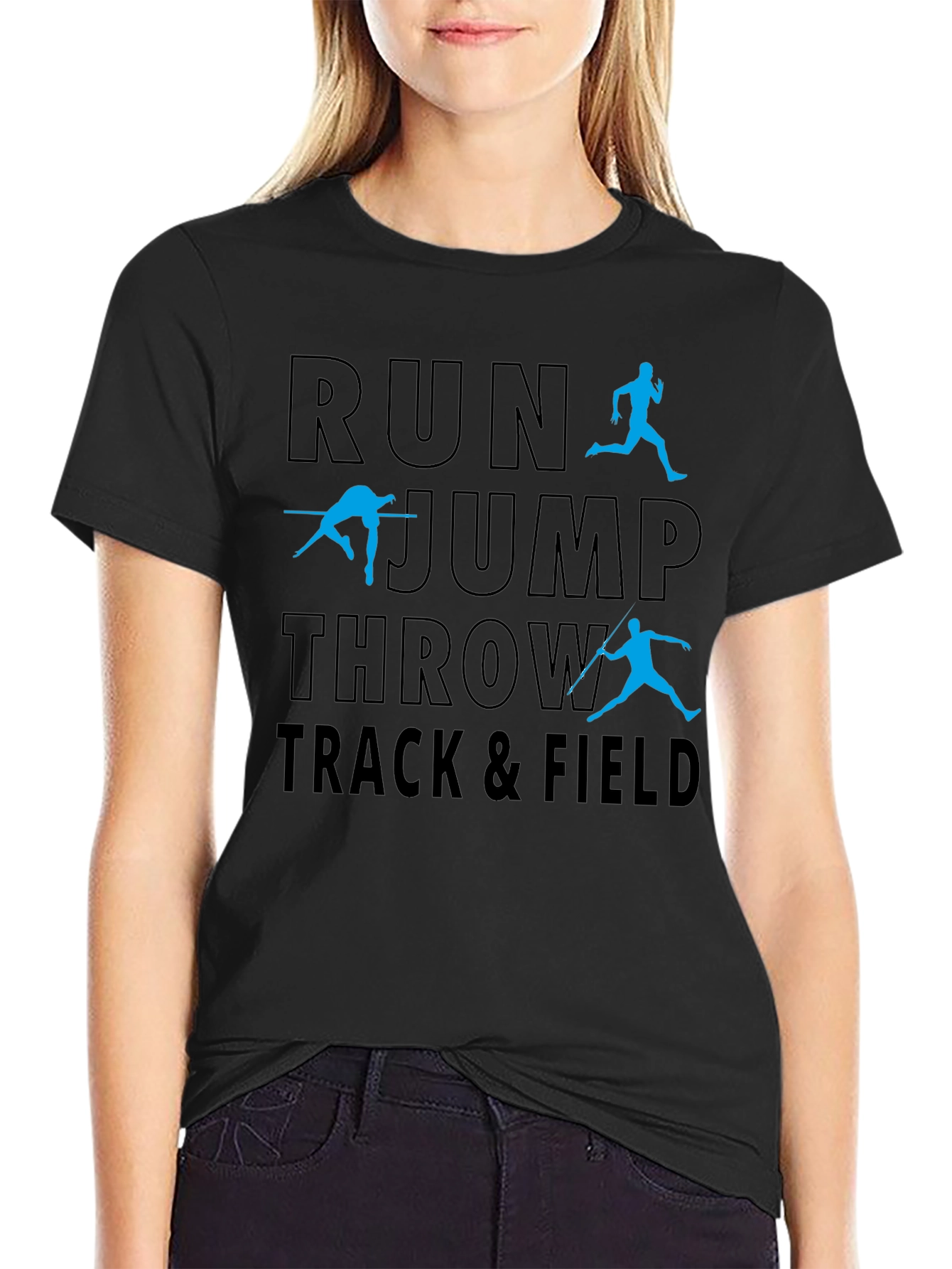 Track & Field Run Jump Throw Graphic Tee