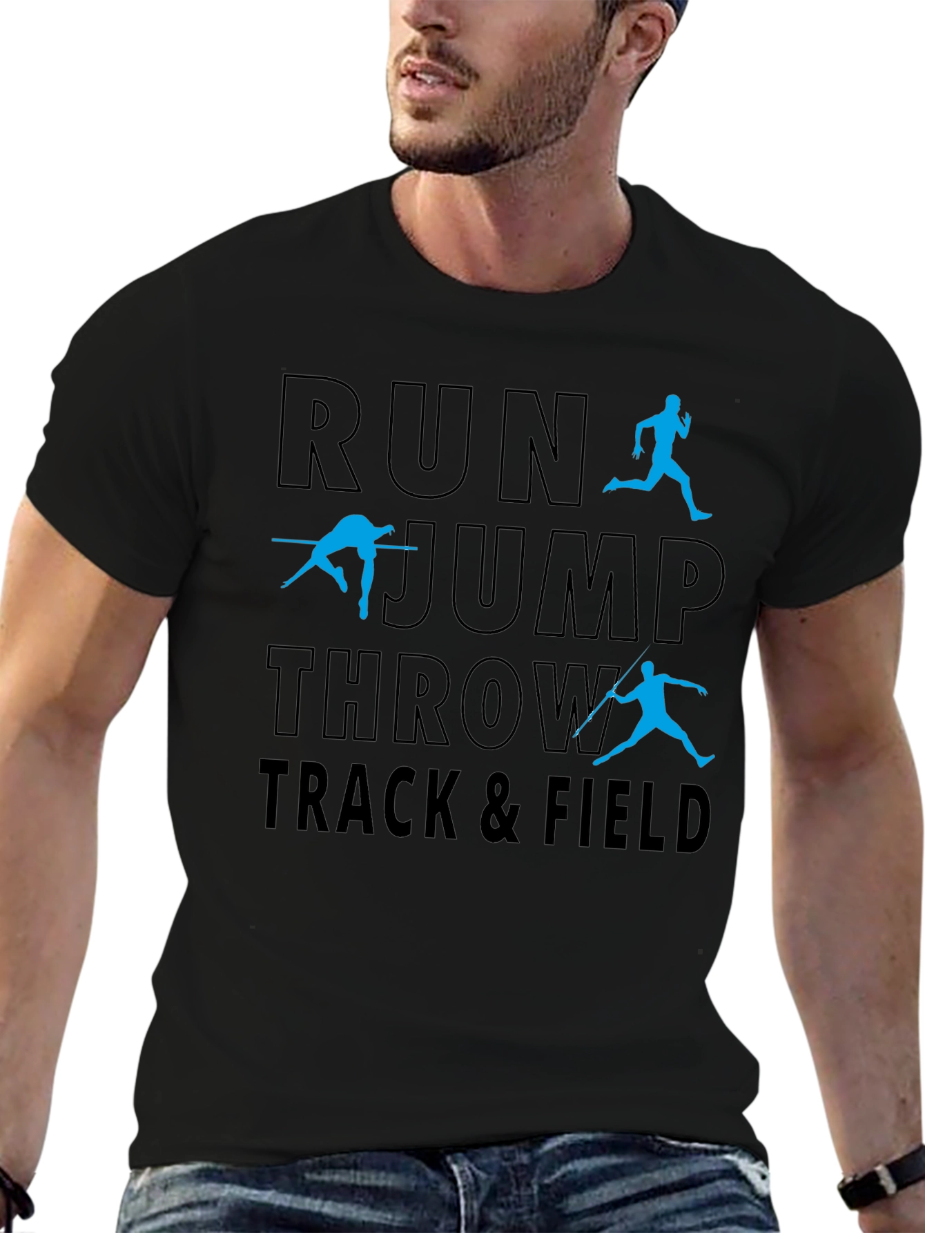 Track & Field Run Jump Throw Graphic Tee