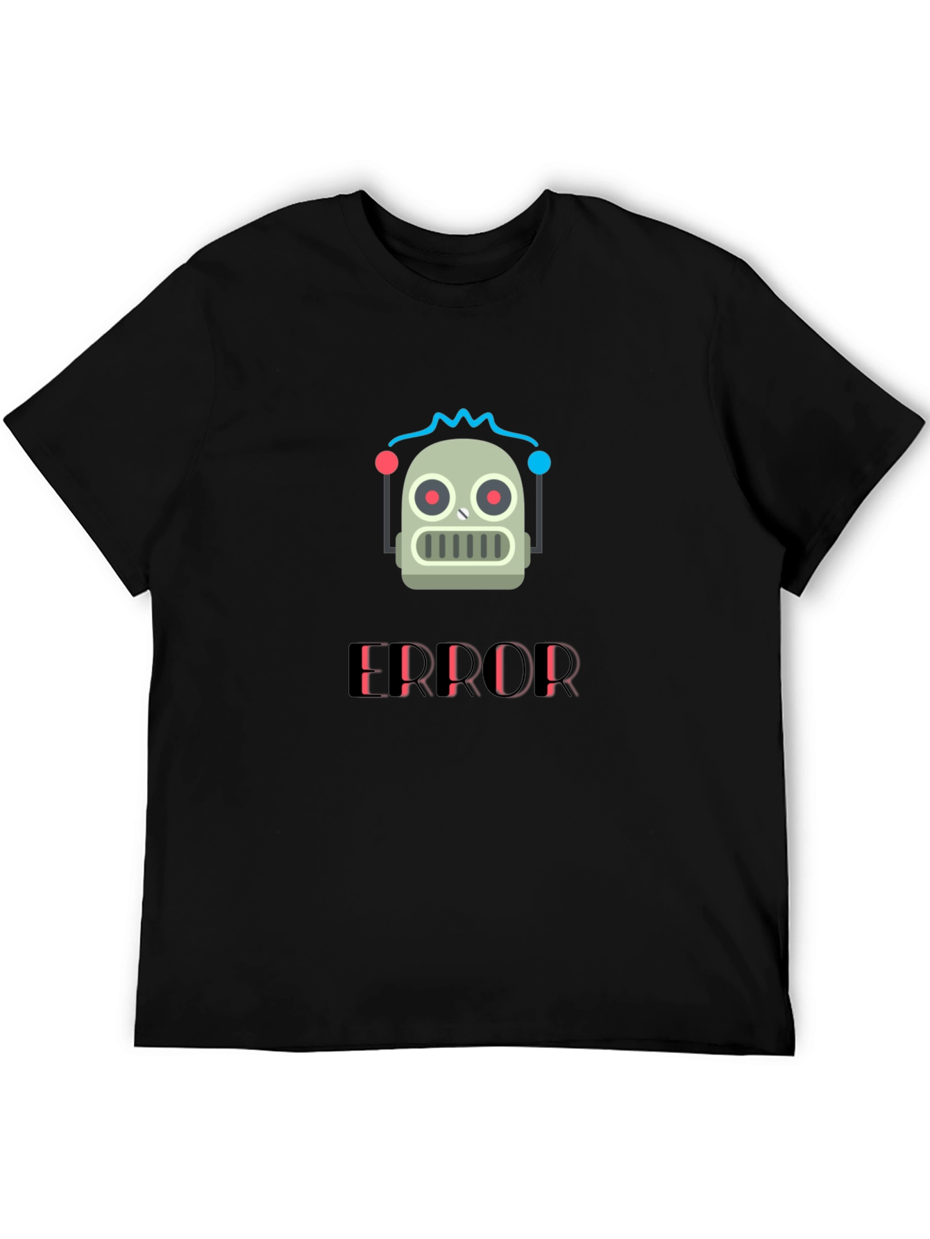 Error Robot Graphic T-Shirt - Black Cotton Tee