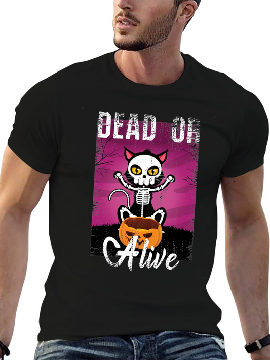 Dead or Alive Cat Halloween T-Shirt