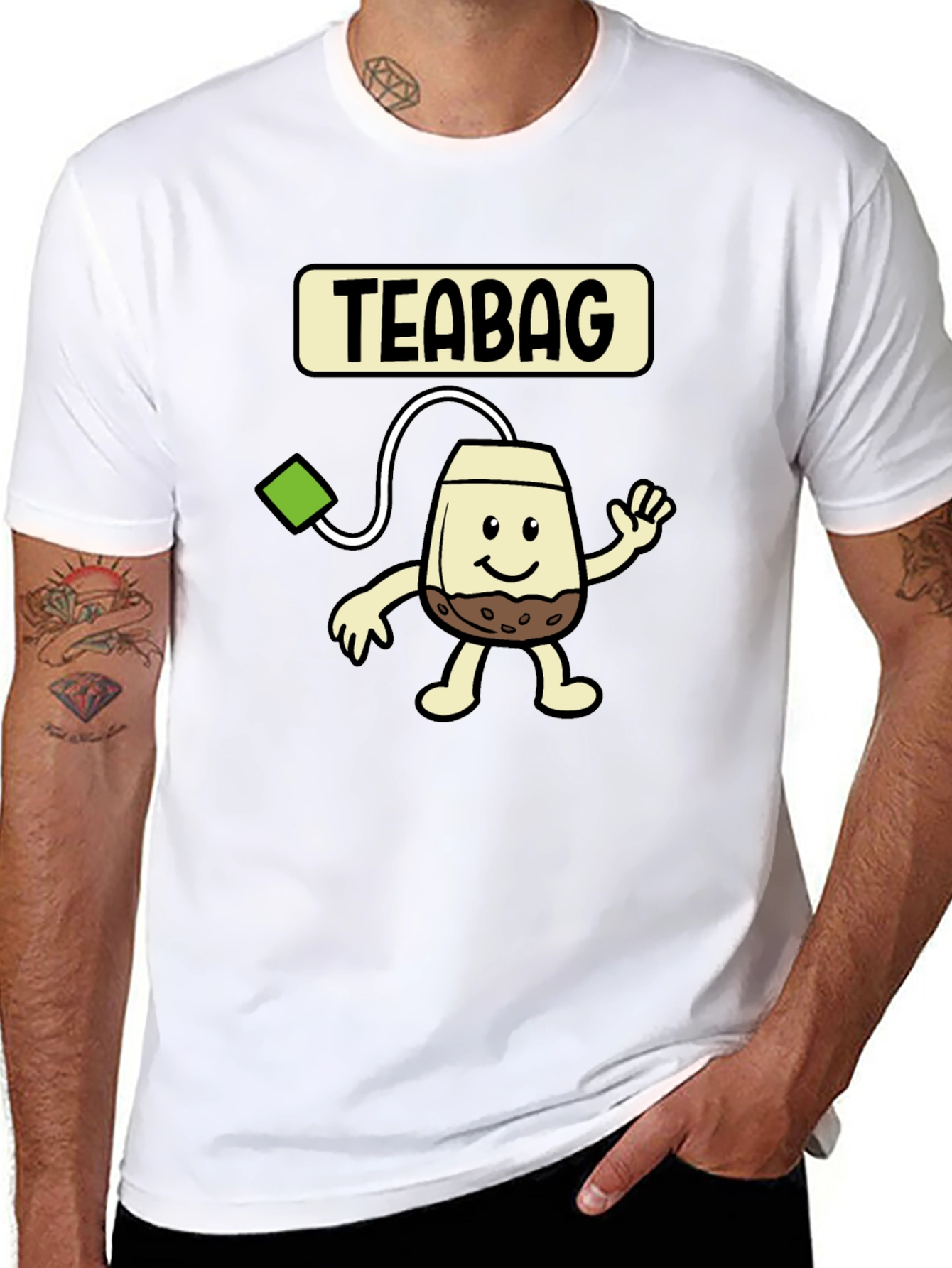 Funny Teabag Cartoon Graphic T-Shirt