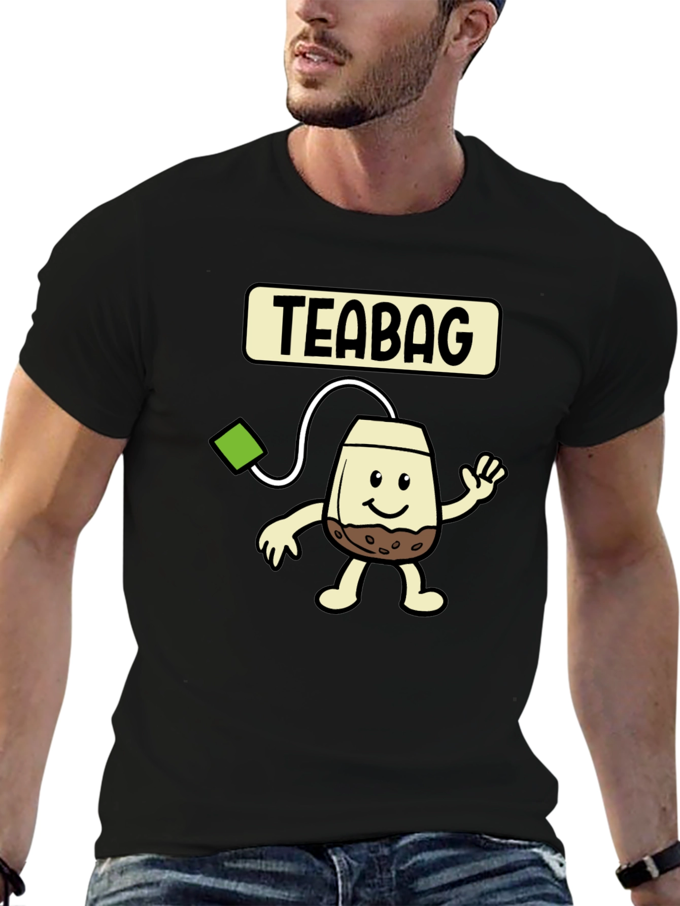 Funny Teabag Cartoon Graphic T-Shirt