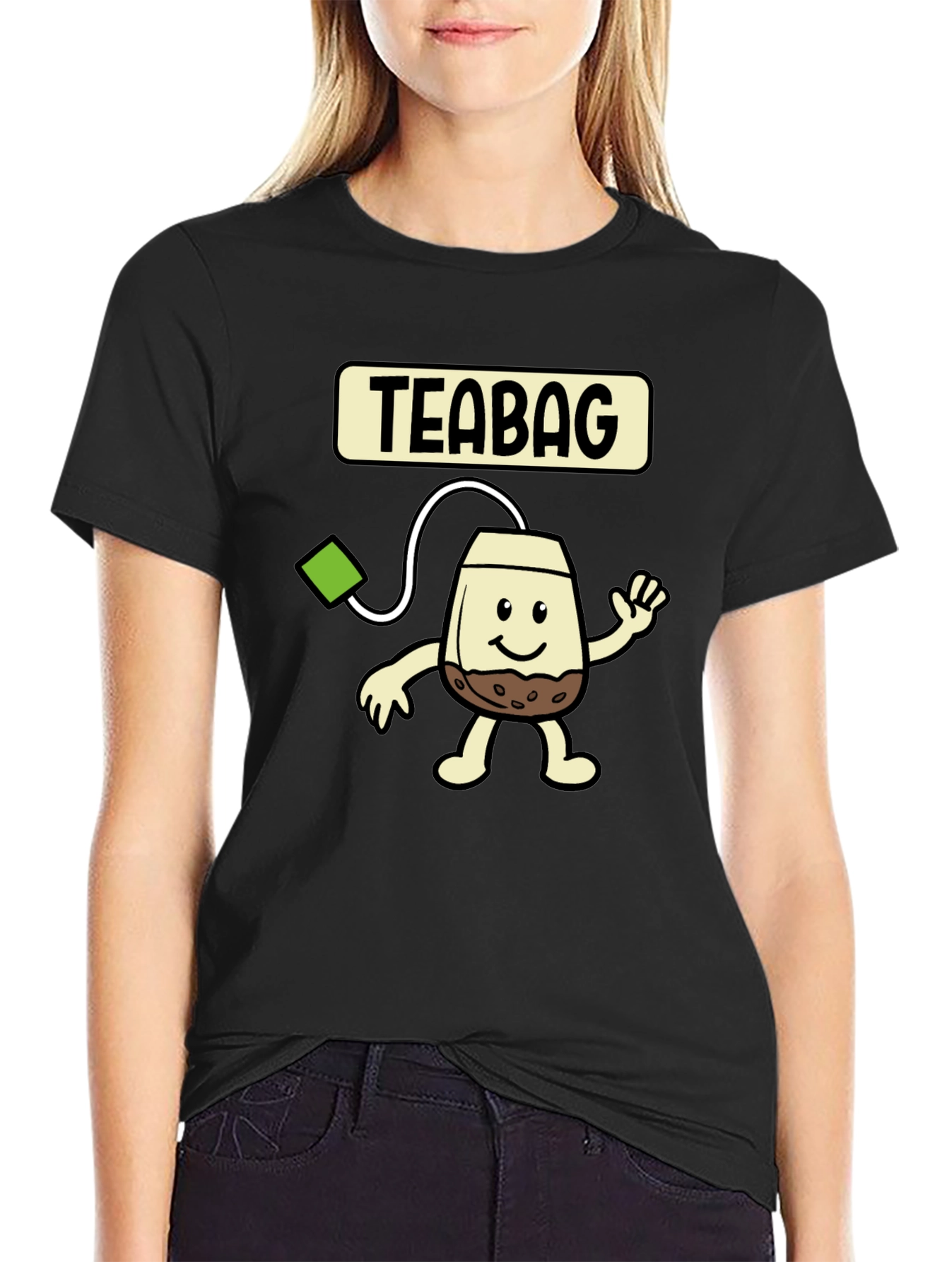 Funny Teabag Cartoon Graphic T-Shirt