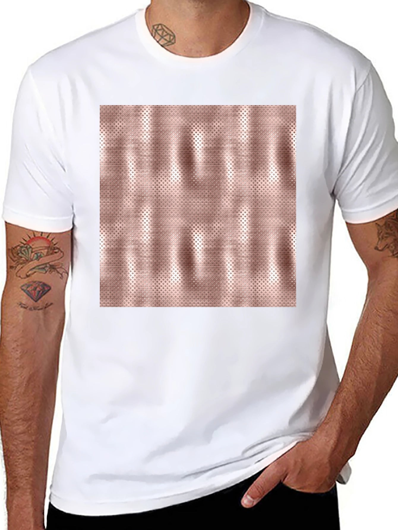 Unique Metallic Pattern Tee - Stylish Casual Wear