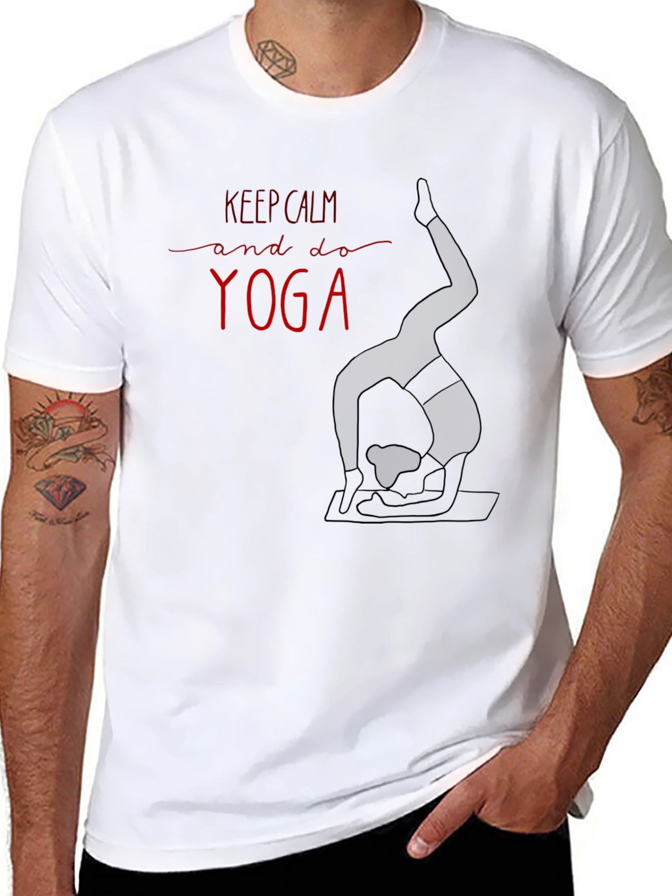 Keep Calm and Do Yoga Black Graphic Tee