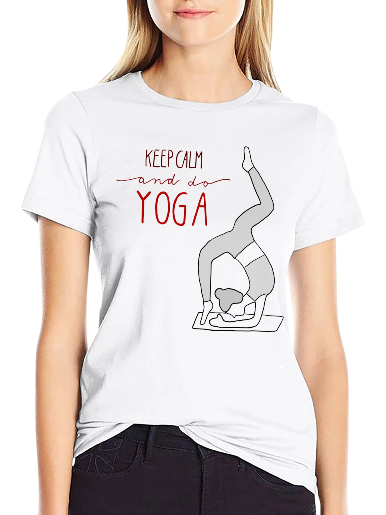 Keep Calm and Do Yoga Black Graphic Tee
