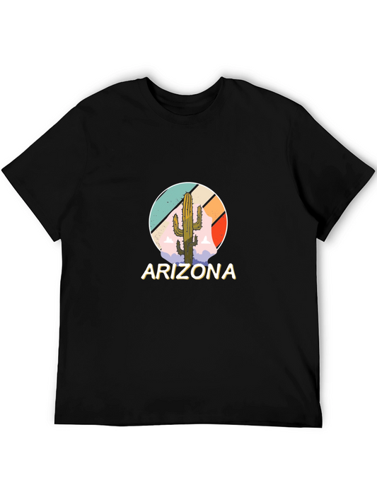 Arizona Cactus Graphic Tee - Mens Black T-Shirt
