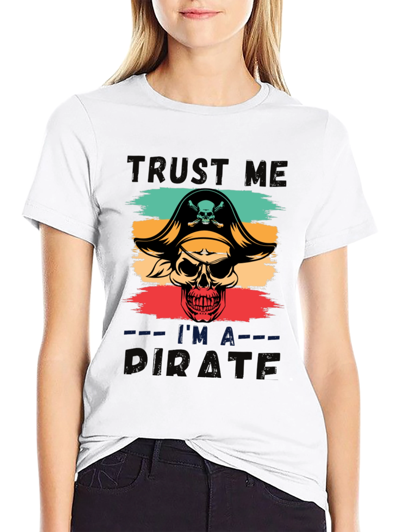 Trust Me Im A Pirate T-Shirt - Skull Design