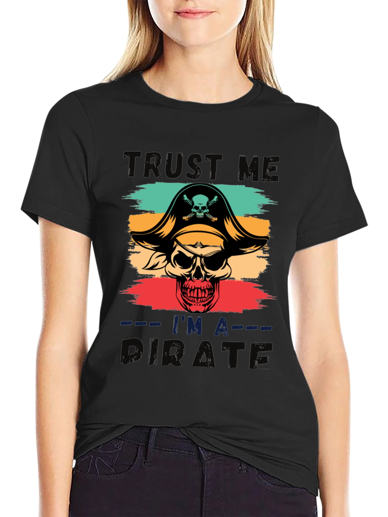 Trust Me Im A Pirate T-Shirt - Skull Design