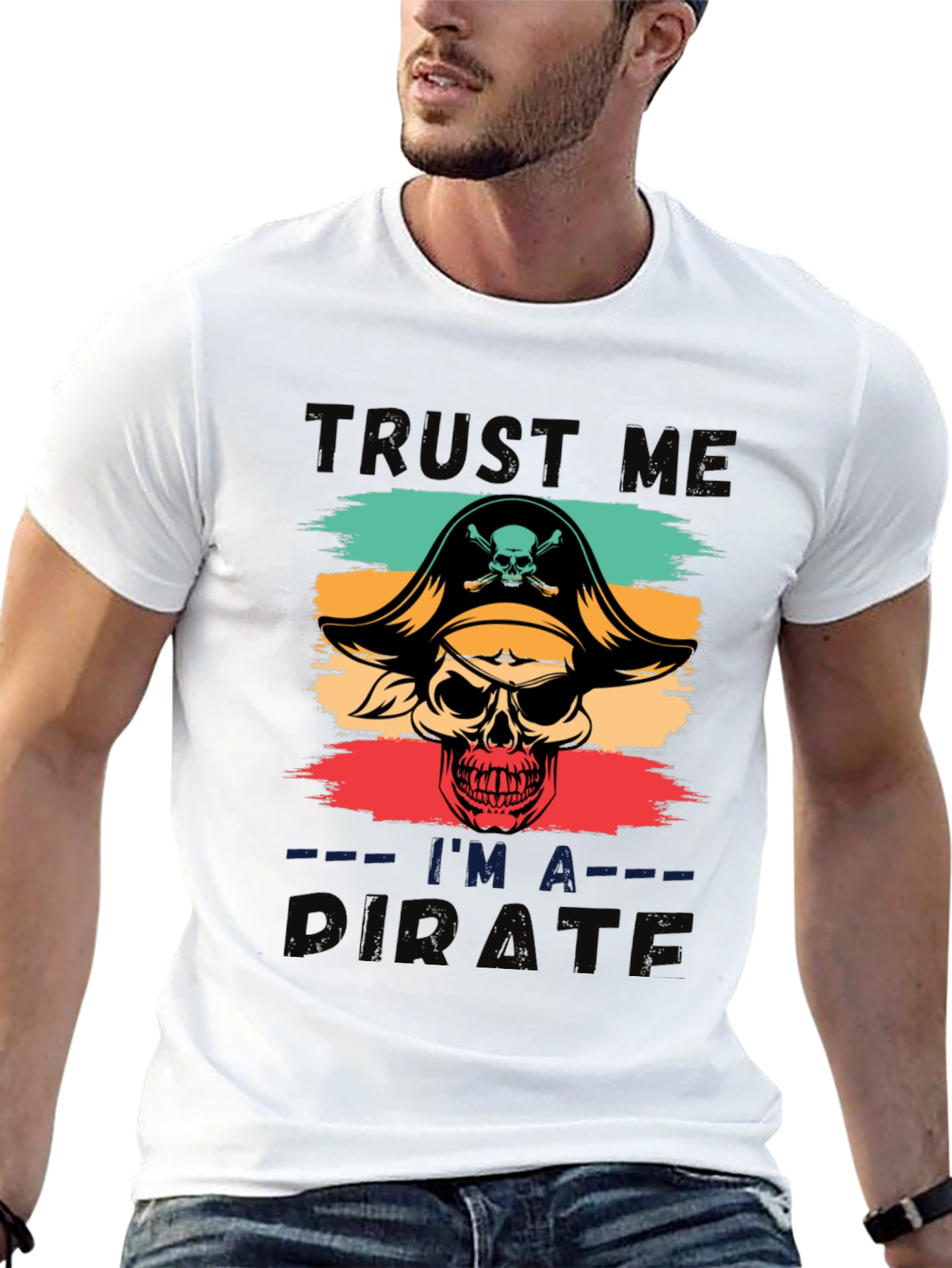 Trust Me Im A Pirate T-Shirt - Skull Design