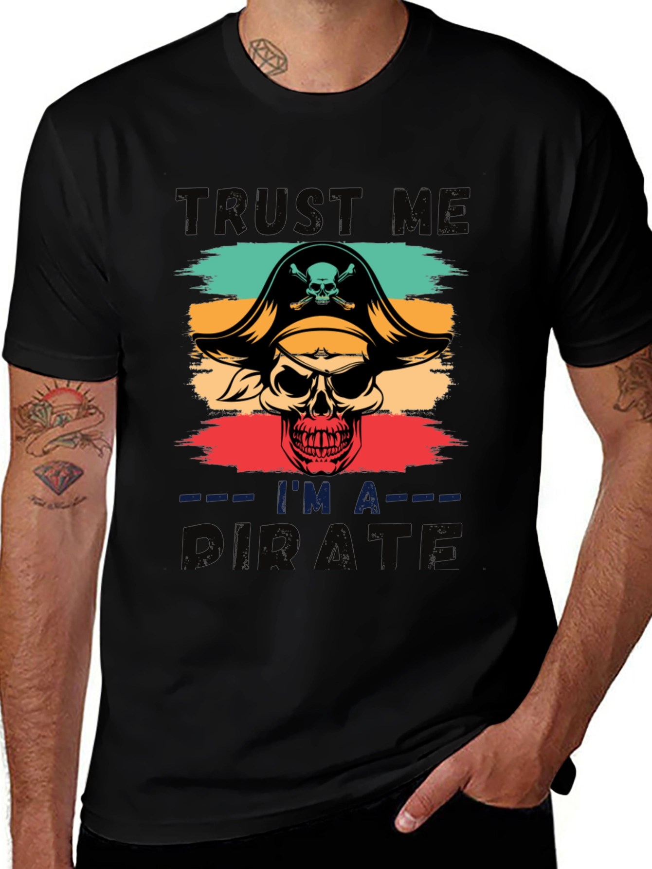 Trust Me Im A Pirate T-Shirt - Skull Design