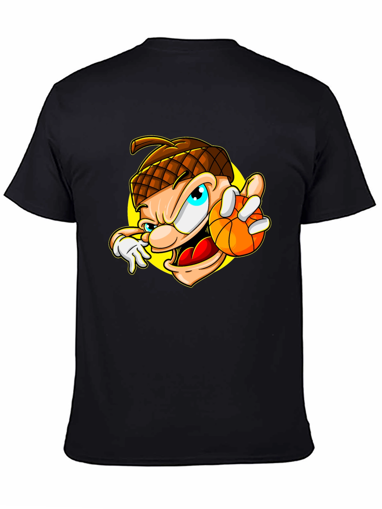 Cartoon Acorn Basketball T-Shirt
