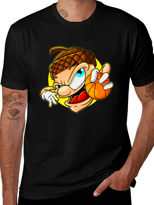 Cartoon Acorn Basketball T-Shirt