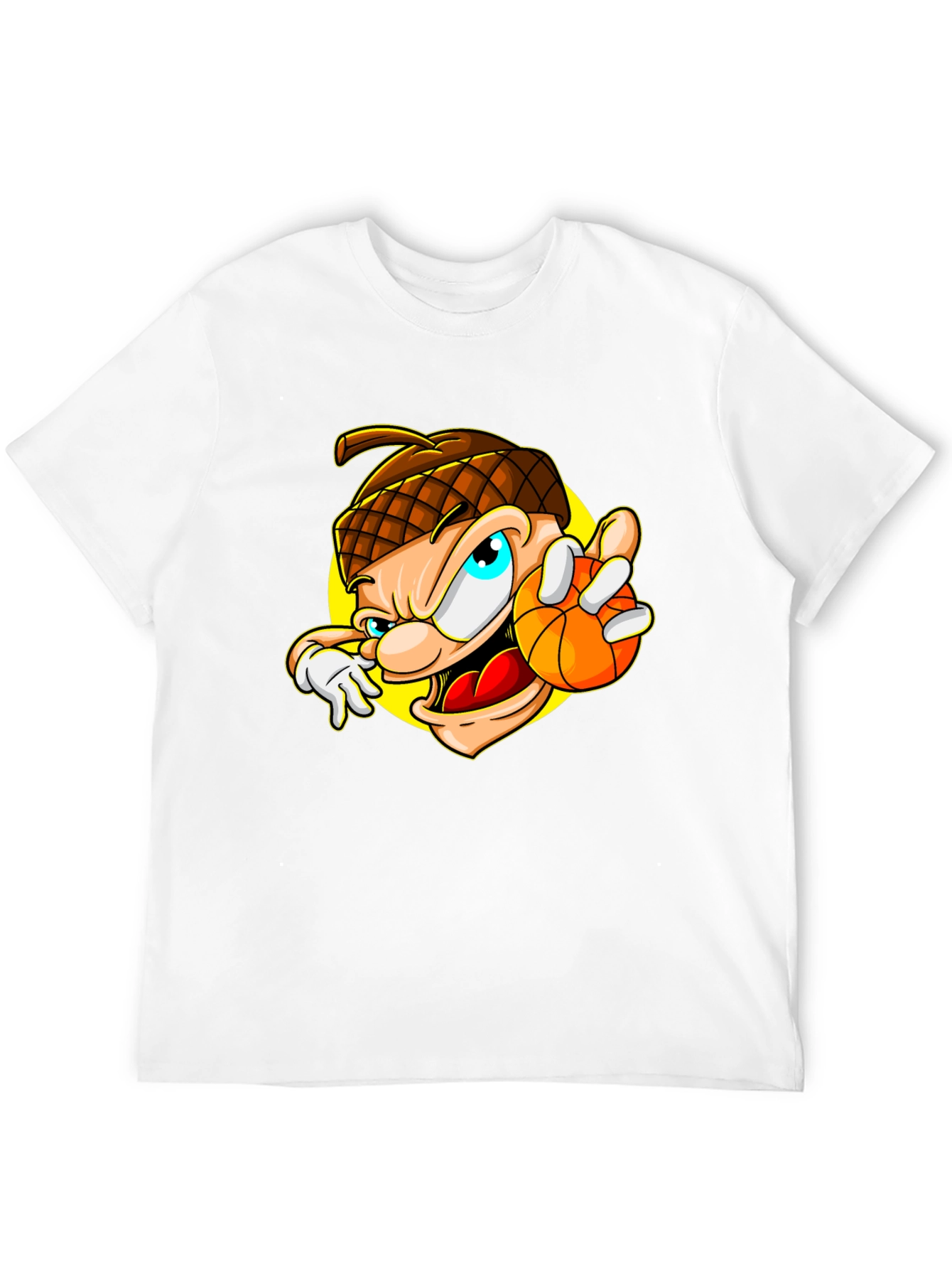 Cartoon Acorn Basketball T-Shirt