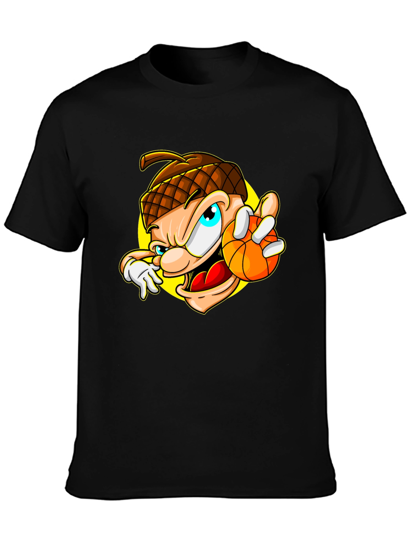 Cartoon Acorn Basketball T-Shirt