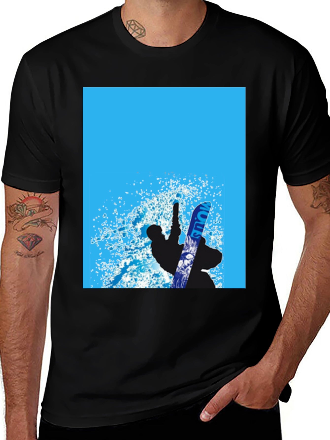 Snowboarding Silhouette Graphic Tee