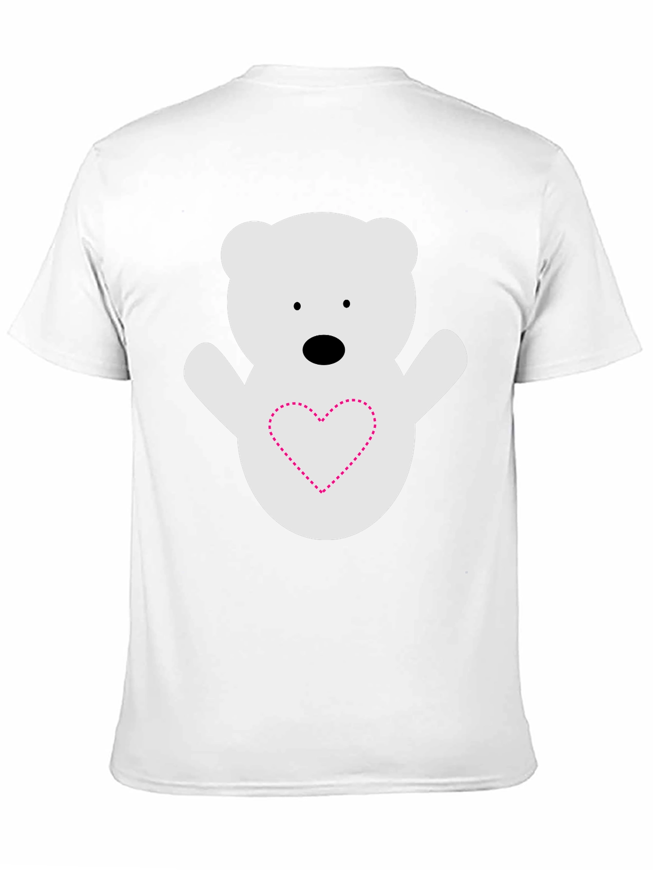 Cute Bear Heart T-Shirt - Black