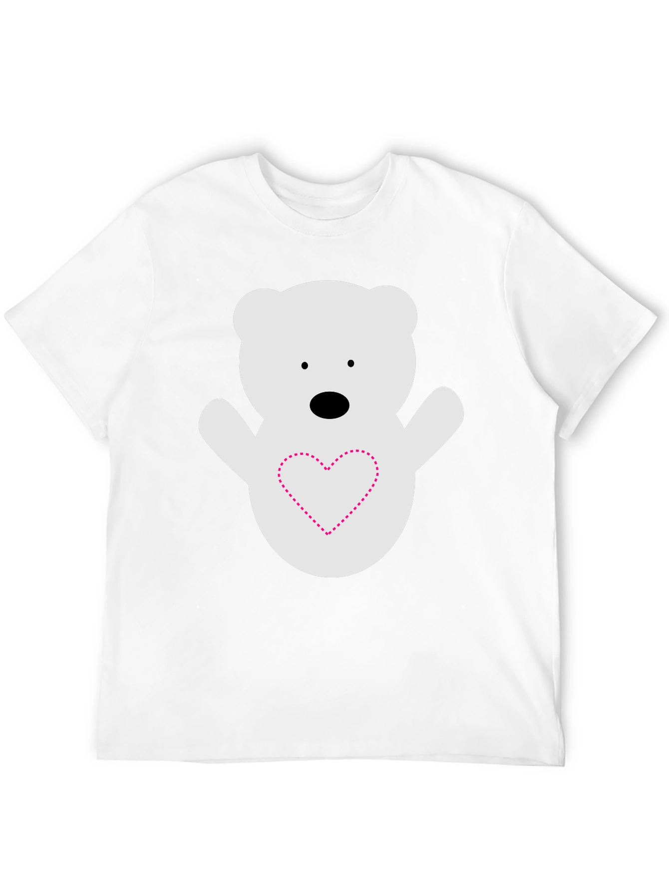 Cute Bear Heart T-Shirt - Black