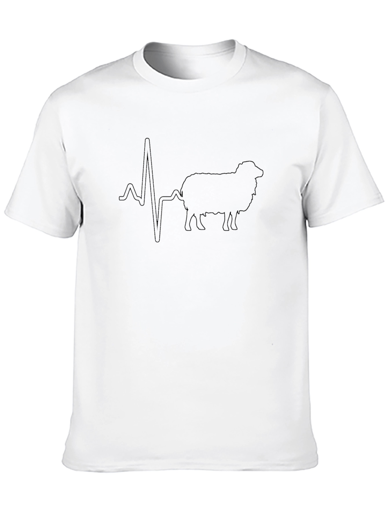 Sheep Heartbeat Black T-Shirt