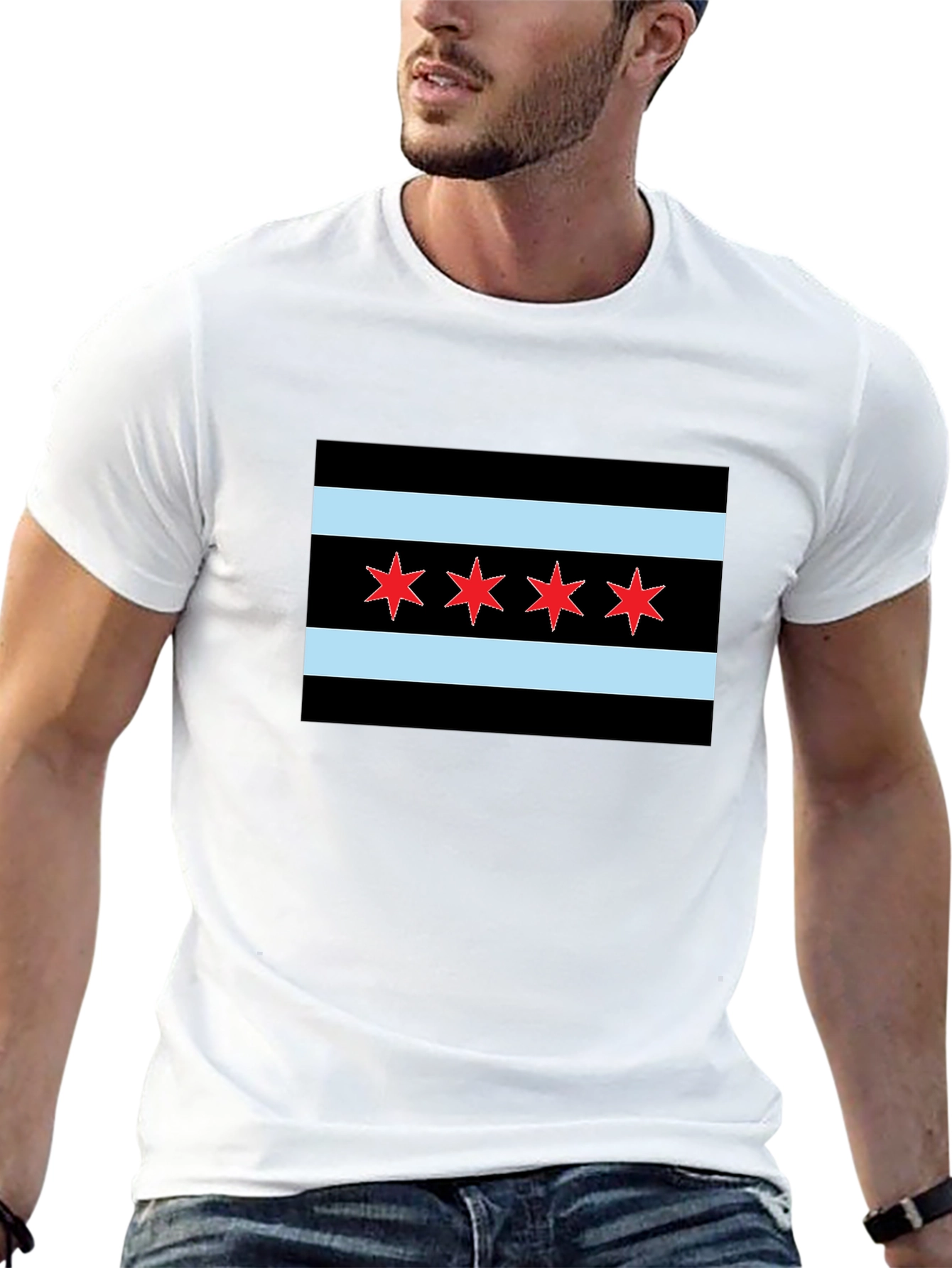 Chicago Flag Graphic Tee - Classic Style